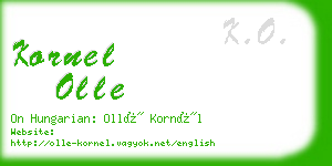 kornel olle business card